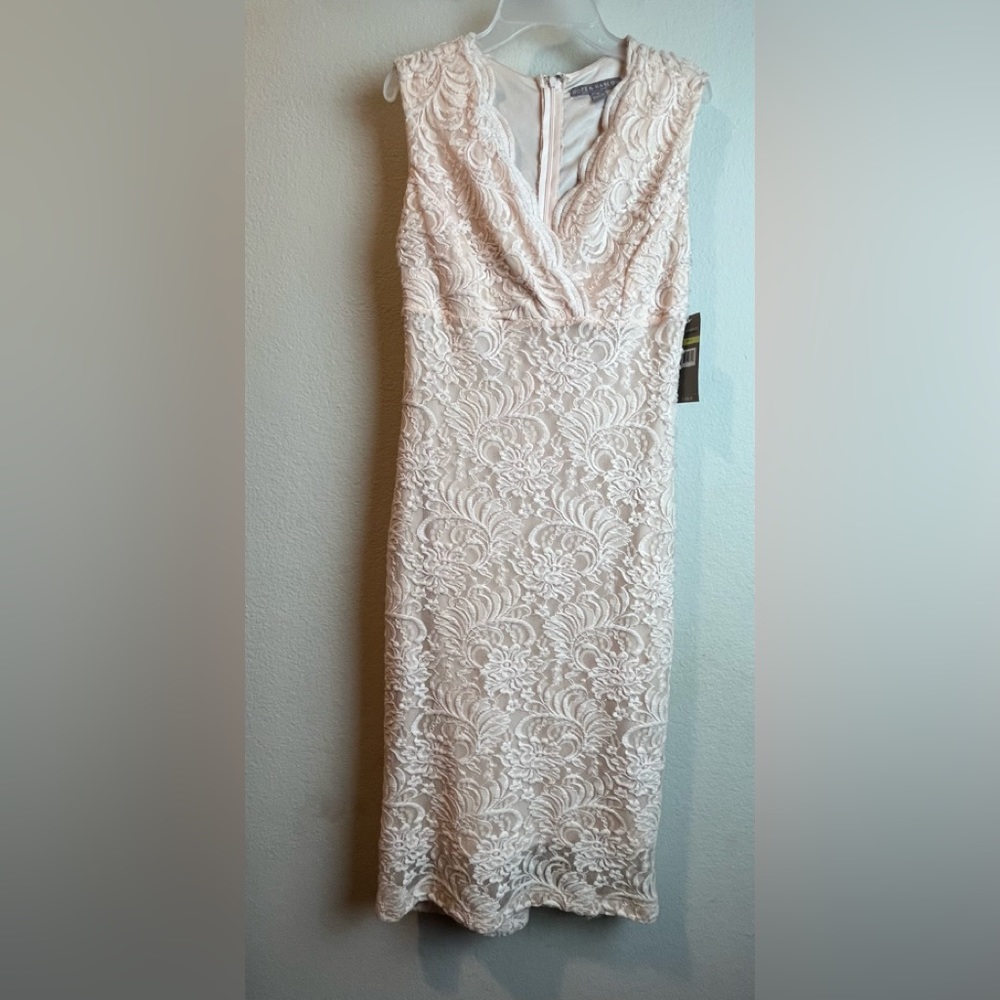 HOPE AND HARLOW SOFT PINK BALLET SLIPPER SLEEVELESS LACE DRESS - PREOWNED